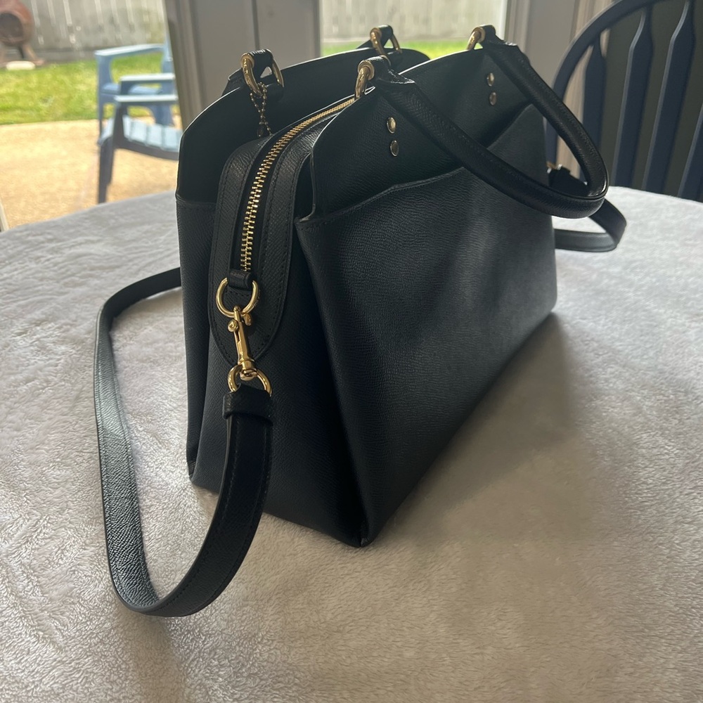 Coach Navy Leather Tote Bag - Picture 3 of 7